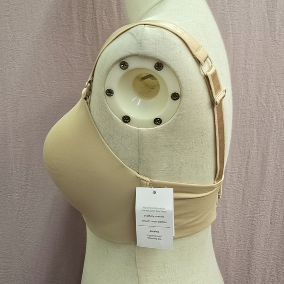NWT Auden Lightly Lined Wireless Nursing Bra- Pearl Tan, 36DDD - Picture 3 of 9